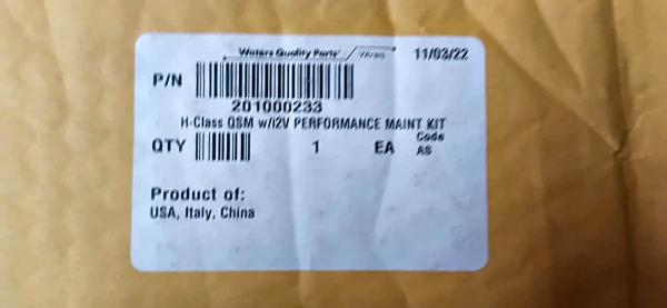 Waters H-Class QSM W/i2V Performance Maintenance Kit – 201000233
